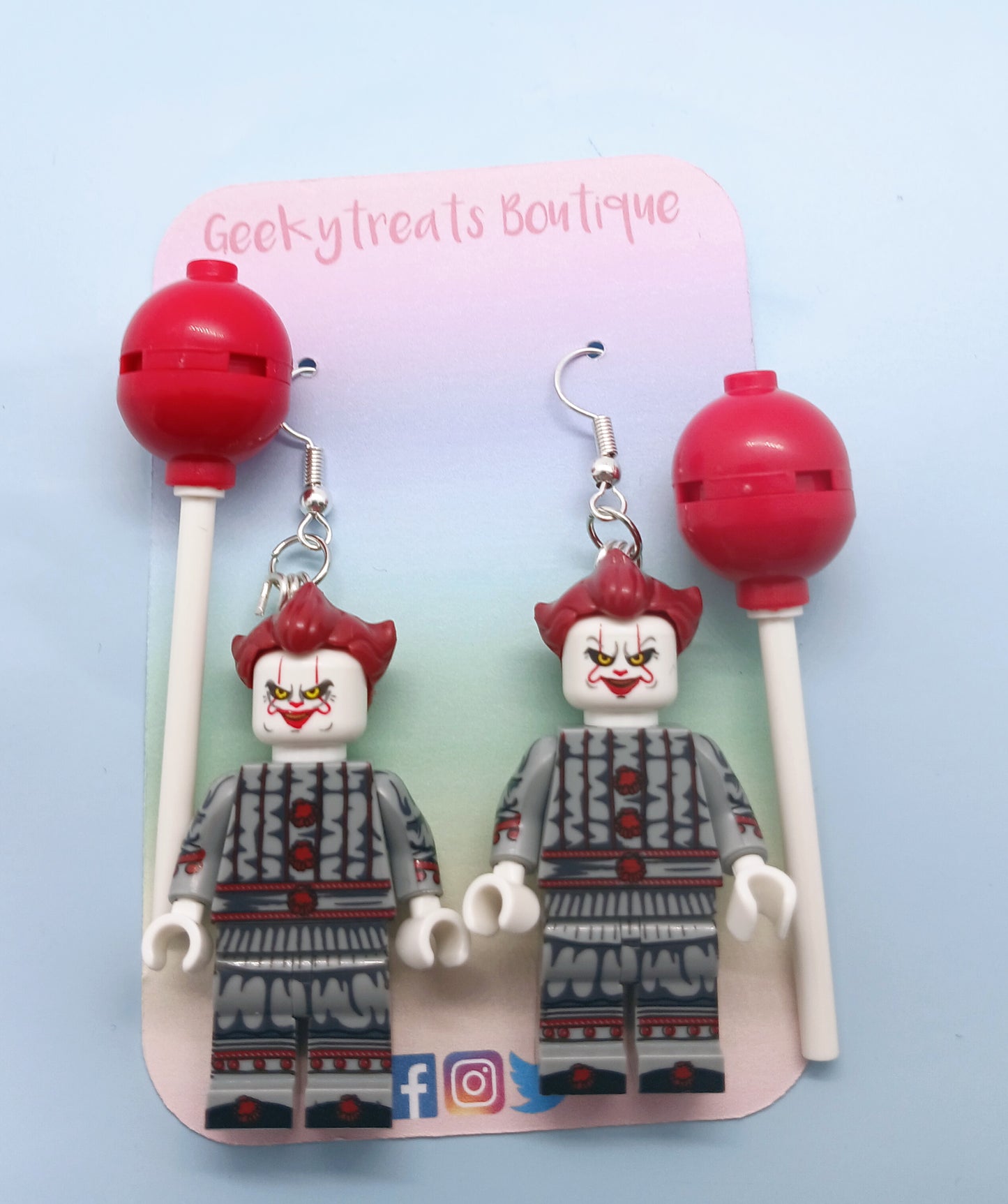 It pennywise minifigure earrings