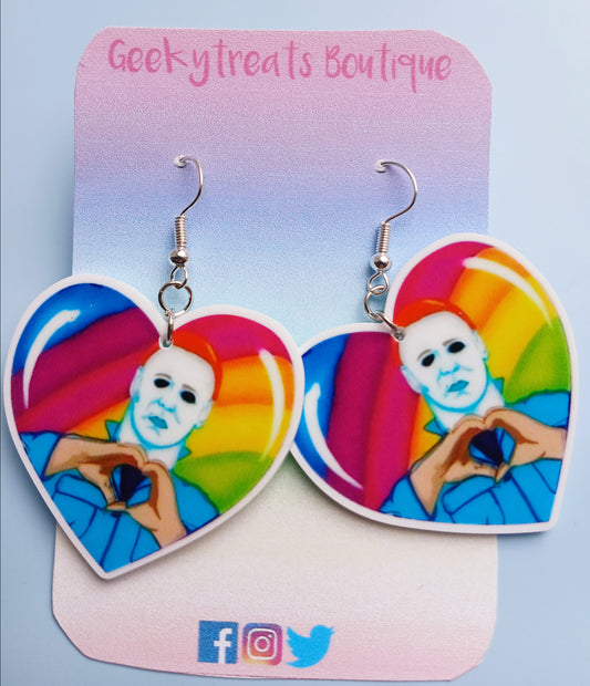 Micheal Myers heart earrings