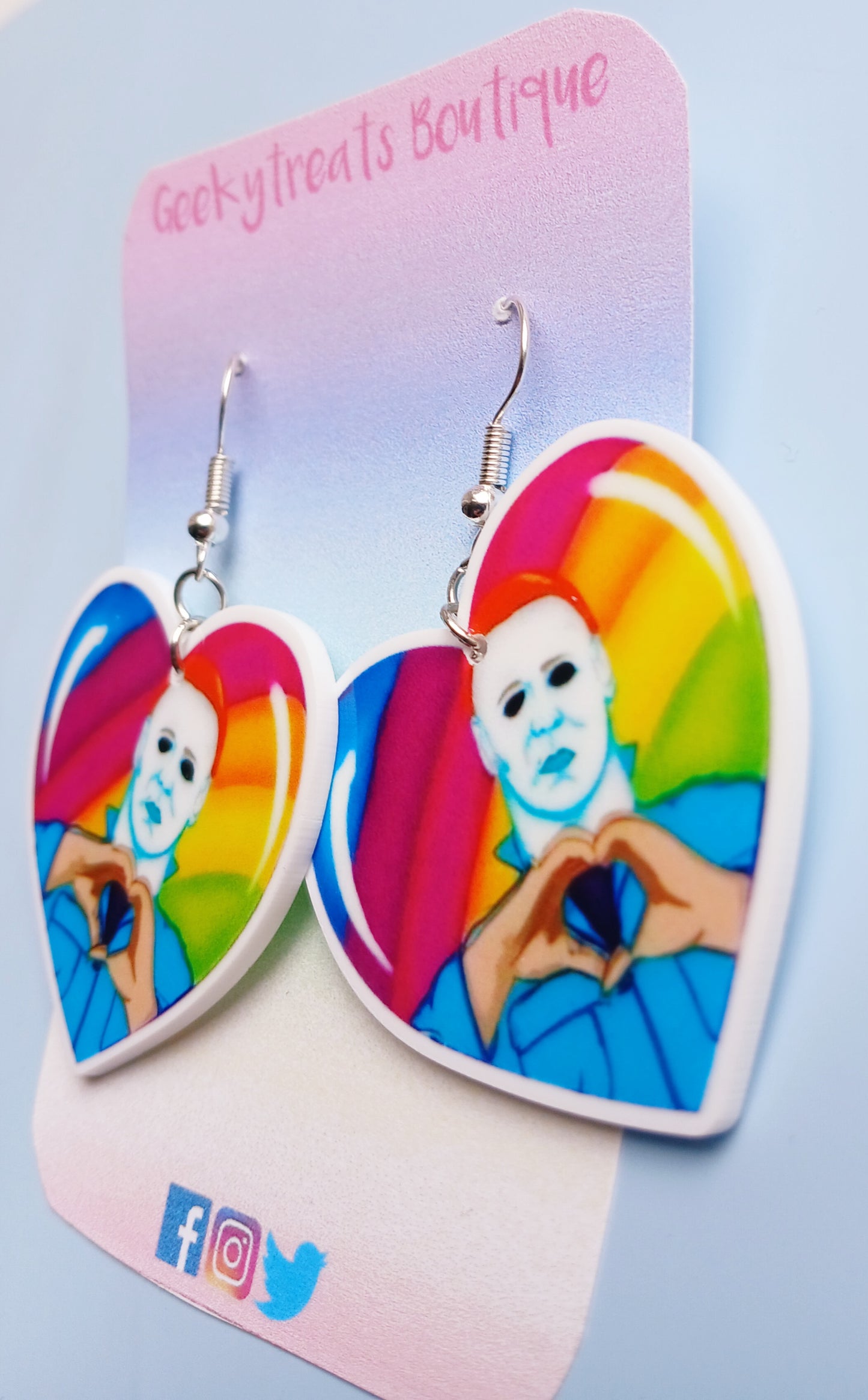 Micheal Myers heart earrings