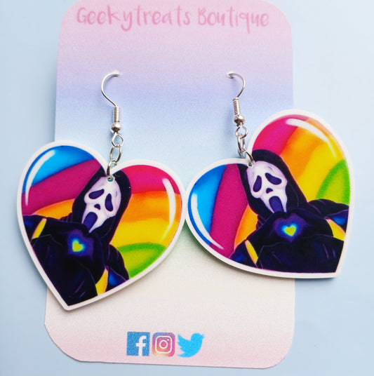 Ghostface heart earrings