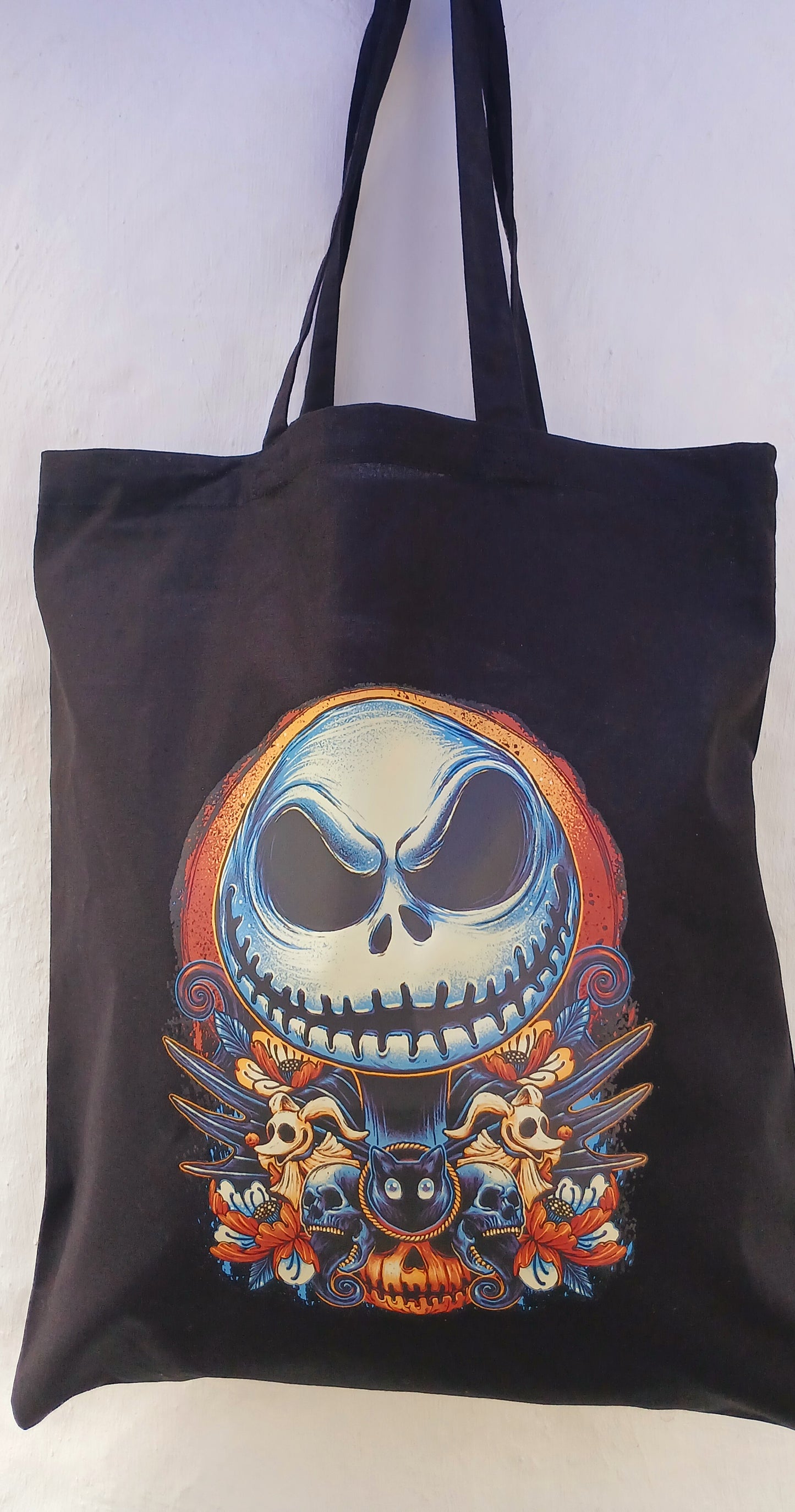Jack Skeleton black cotton bag