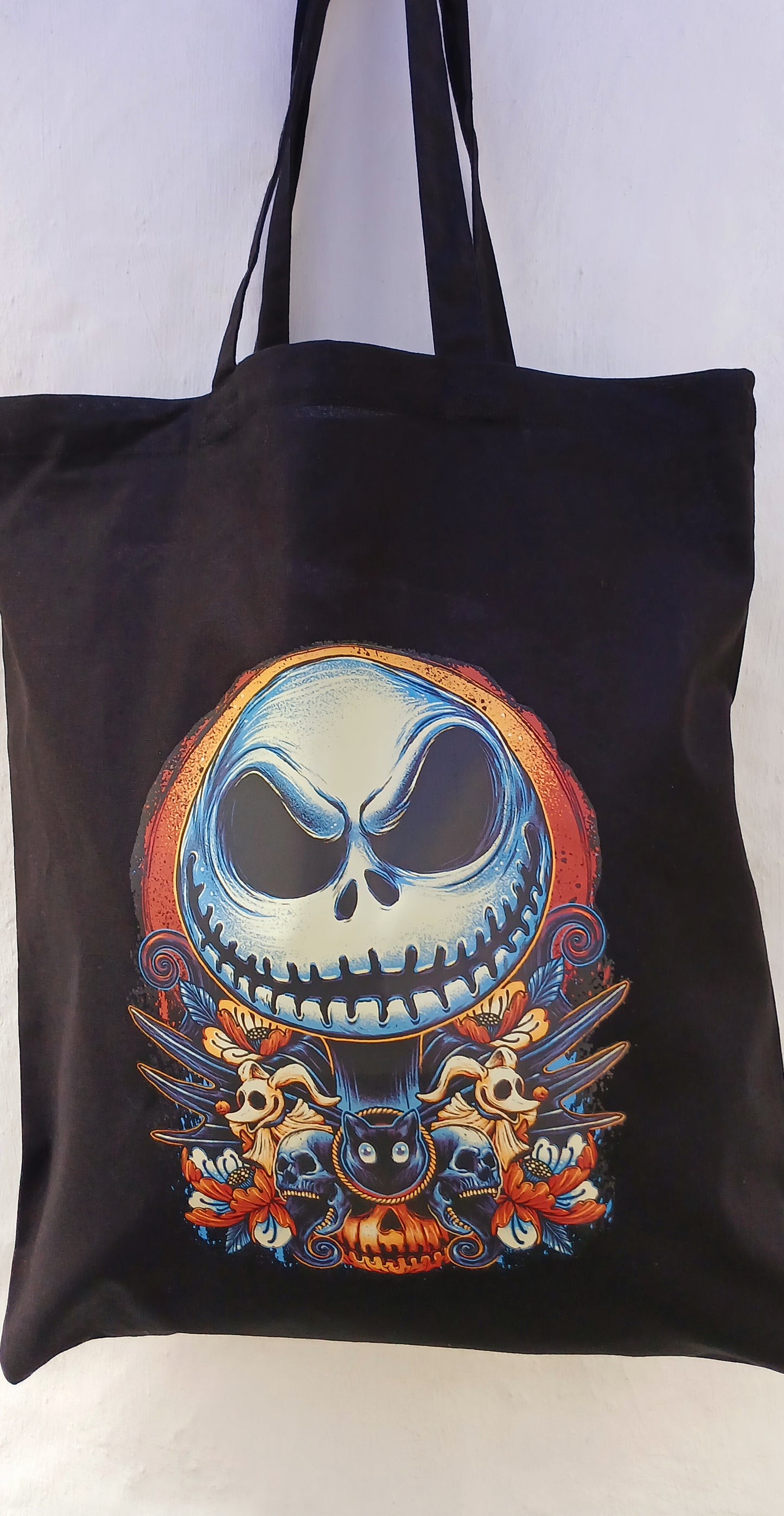 Jack Skeleton black cotton bag