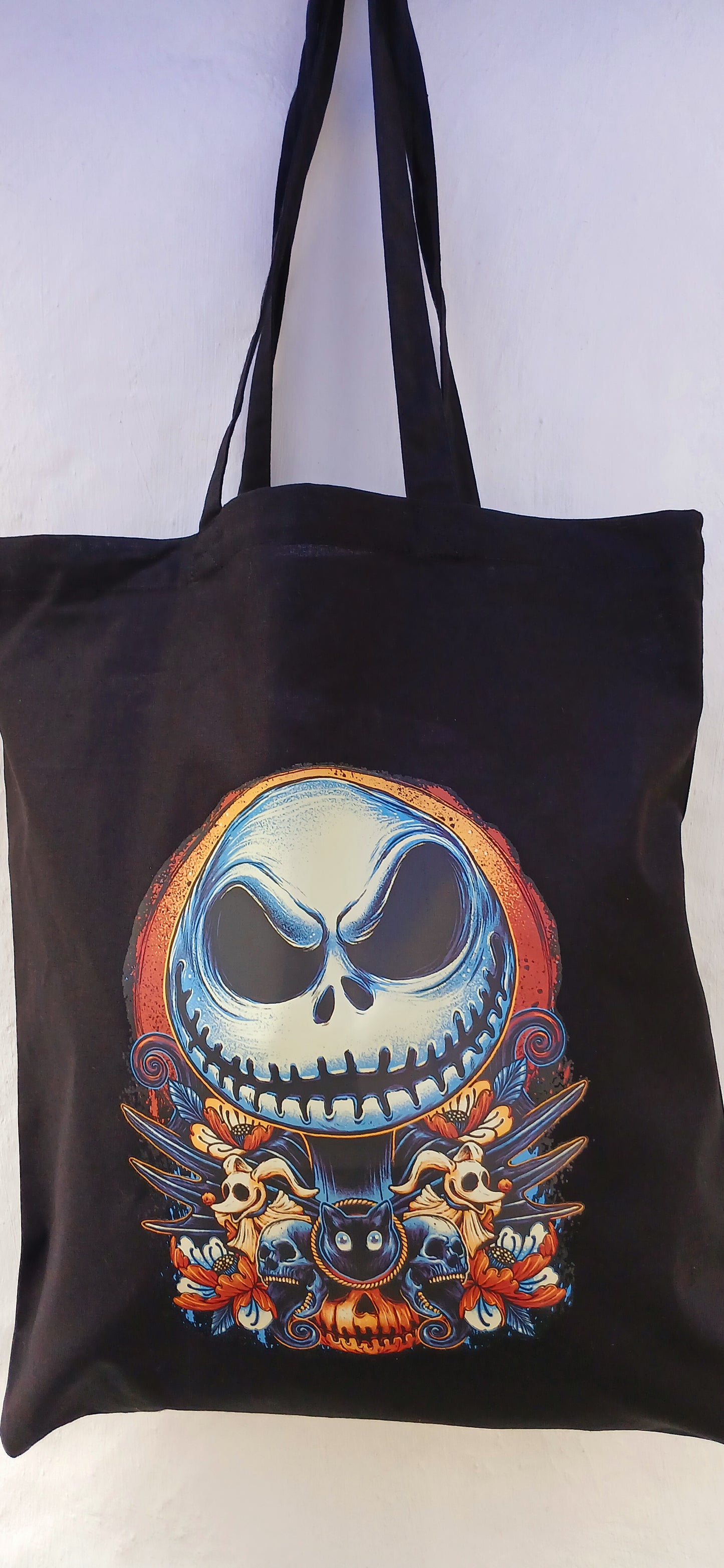 Jack Skeleton black cotton bag