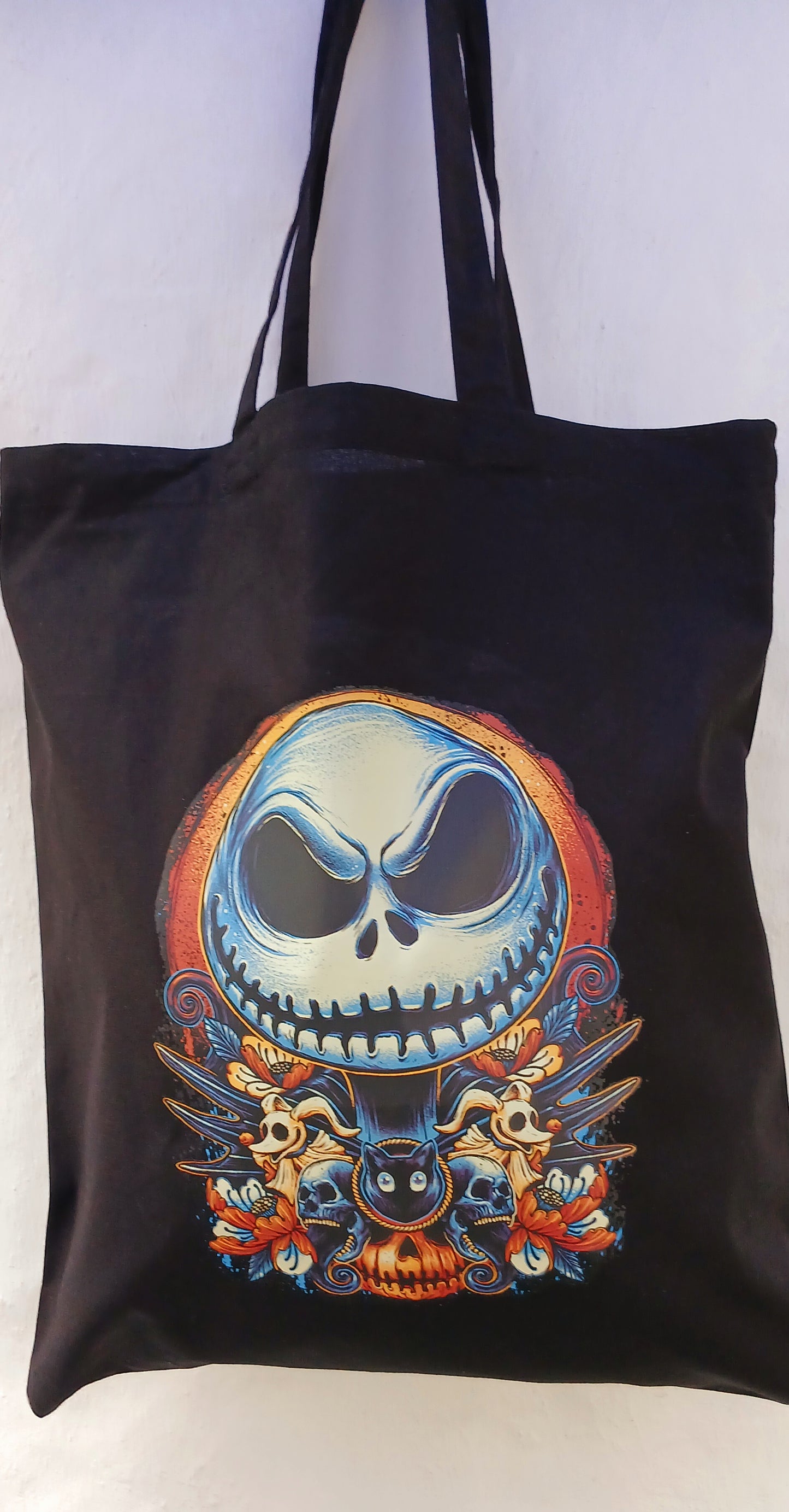 Jack Skeleton black cotton bag