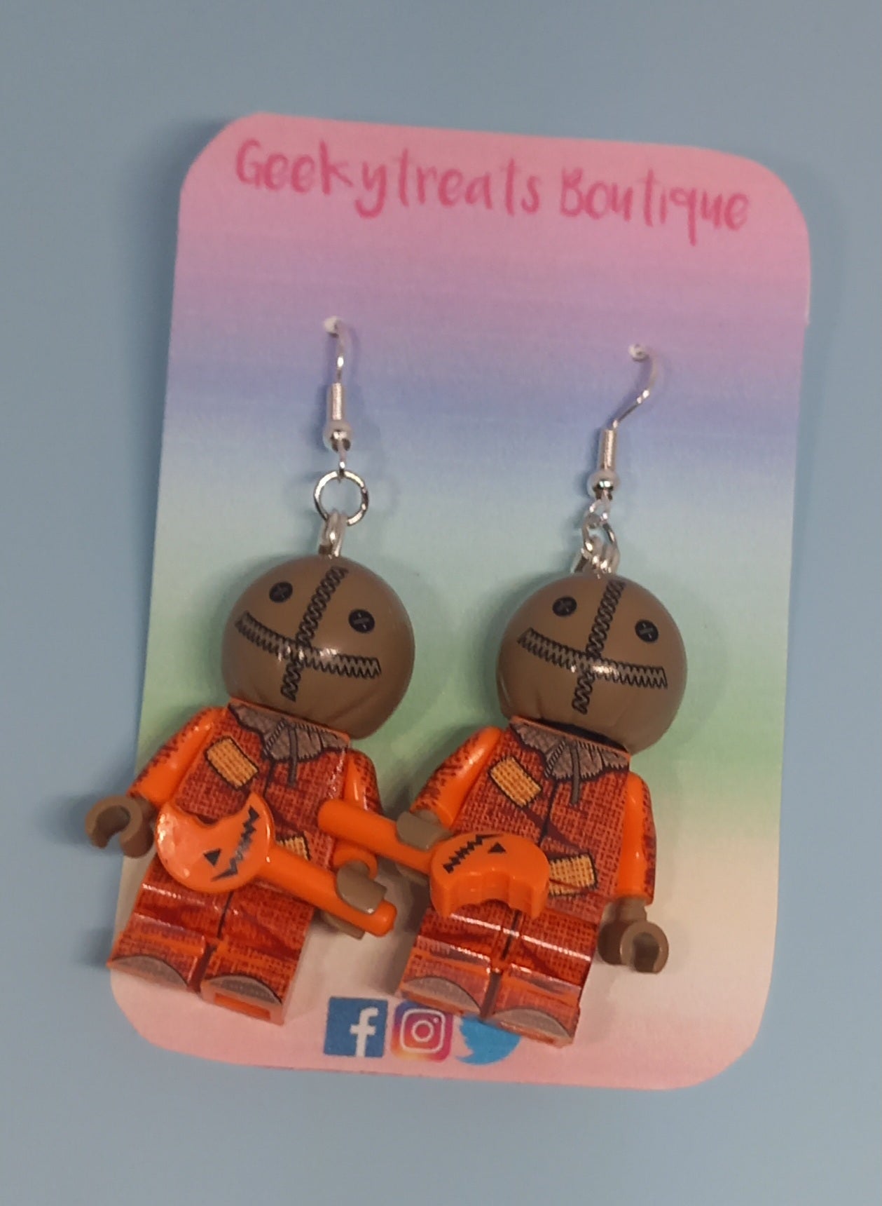 Sam trick r treat minifigure earrings