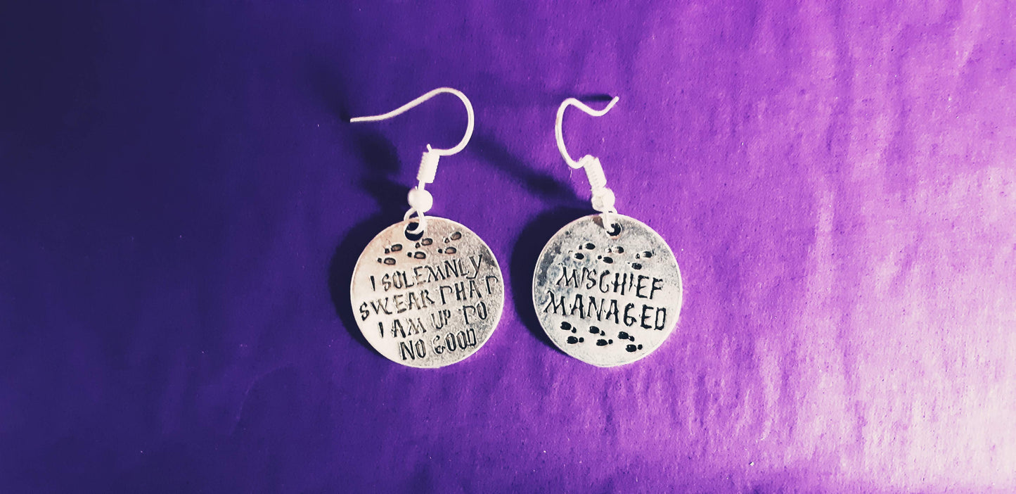 Solemnly swear / mischief managed earrings