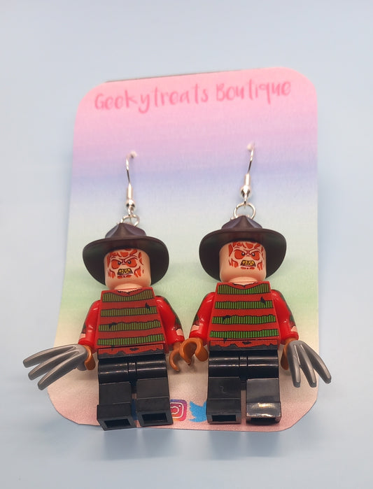 Freddy Krueger minifigure earrings