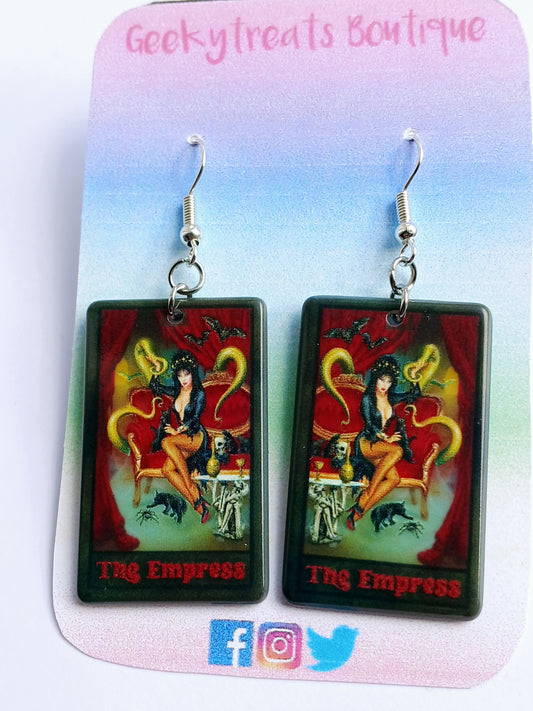 Elvira tarot card earrings
