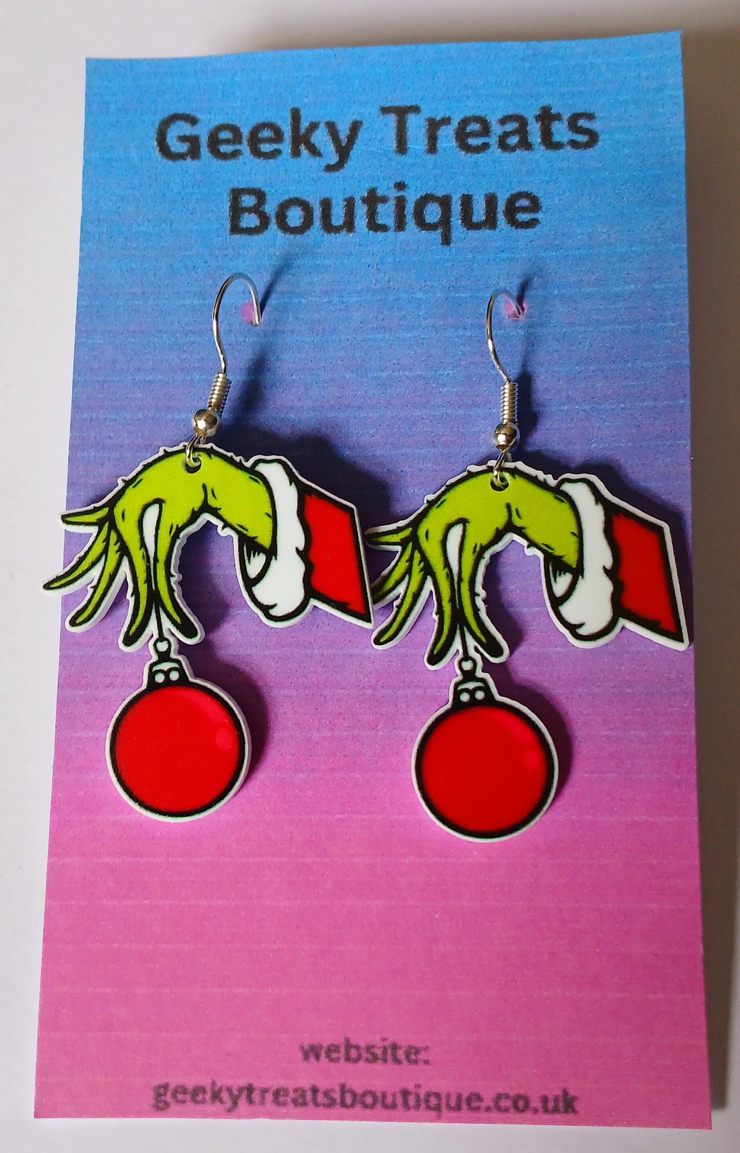Grinch christmas earrings