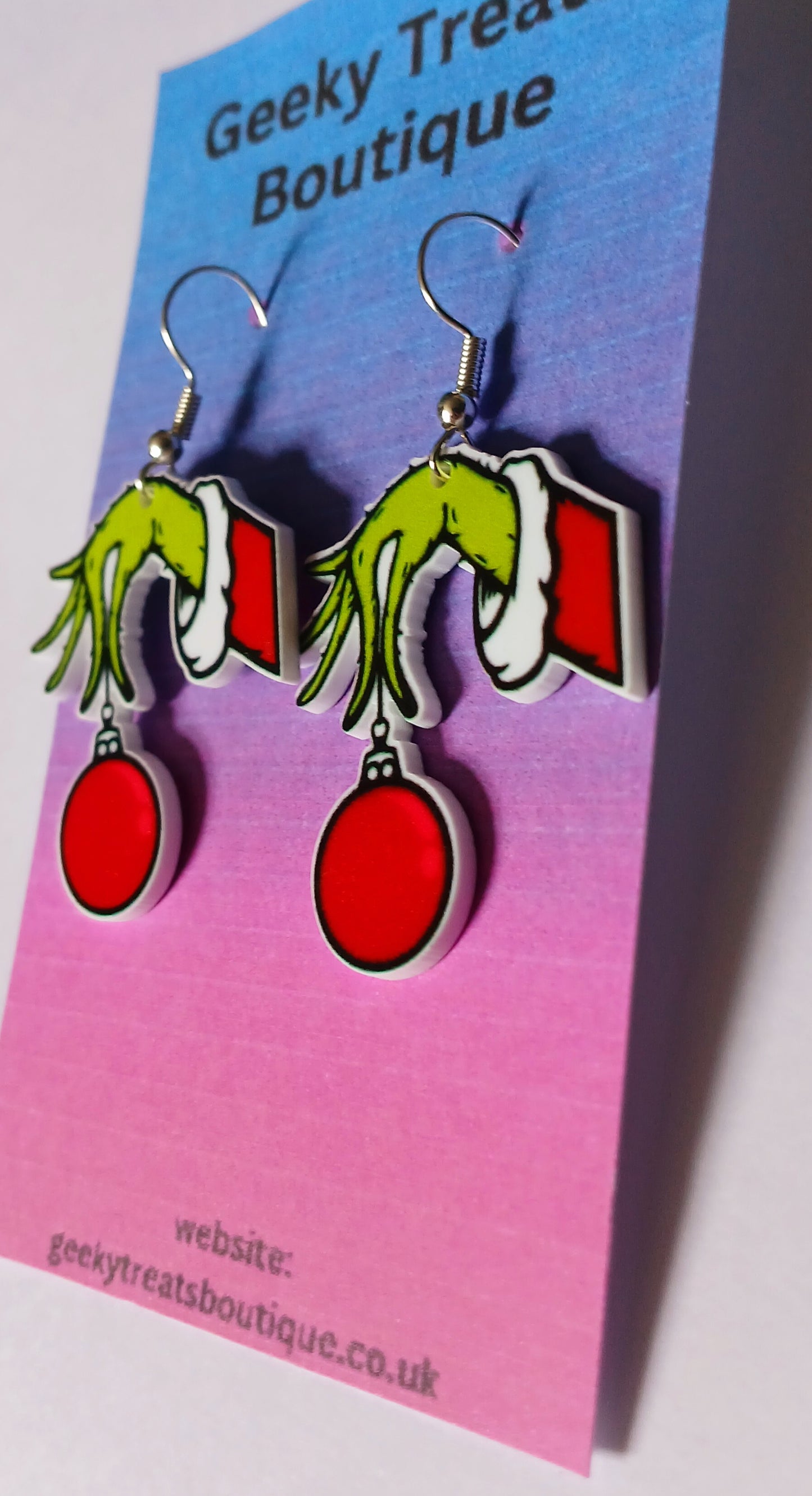 Grinch christmas earrings