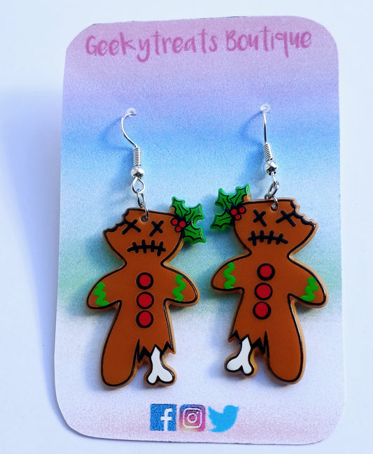 Gingerdead christmas earrings