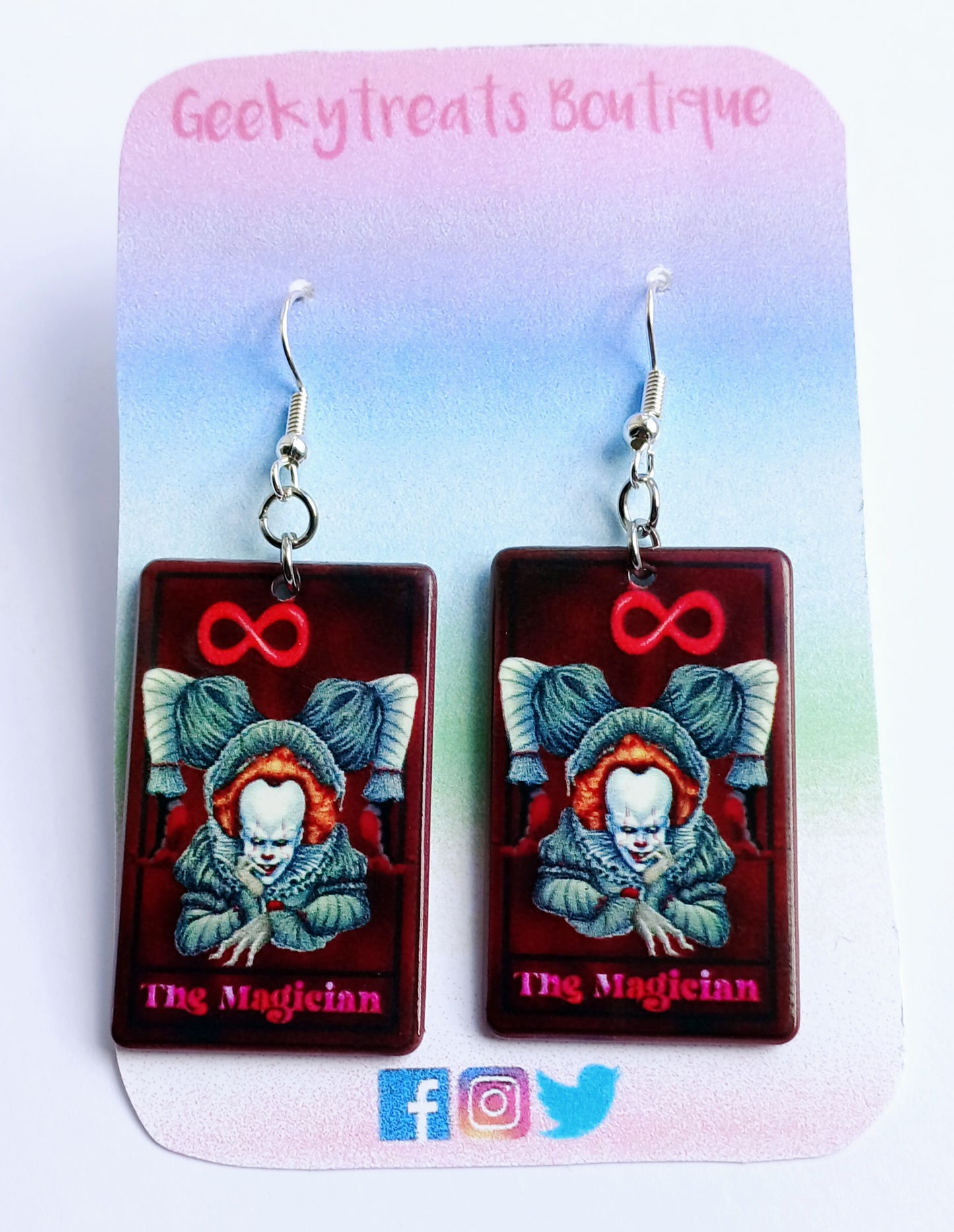 It Pennywise tarot card earrings