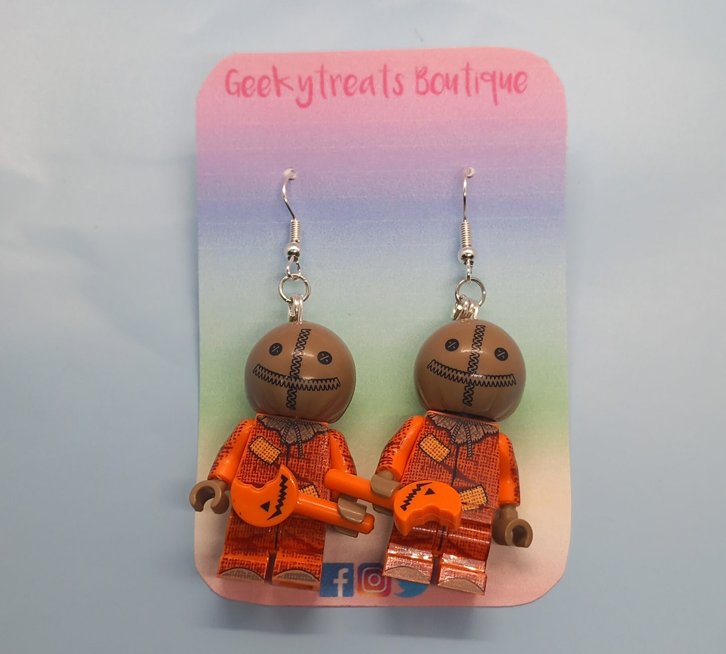Sam trick r treat minifigure earrings